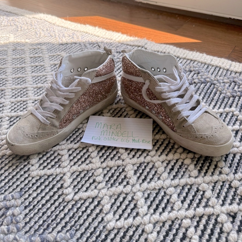 Golden Goose Pink Glitter / Suede / Pearl Sneakers - 36 - Picture 7 of 12